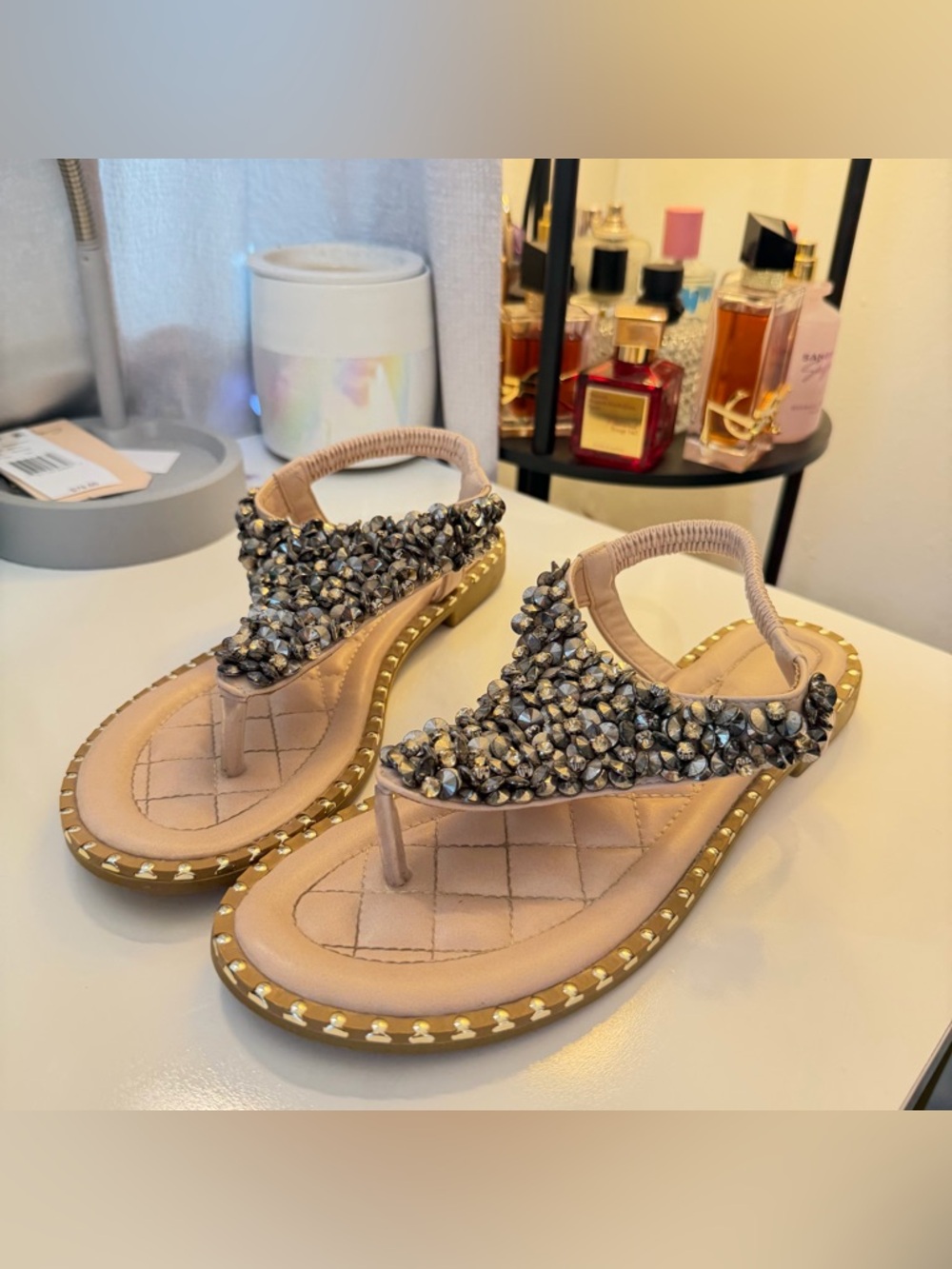 Beaded Pink Women’s Thong Sandals
